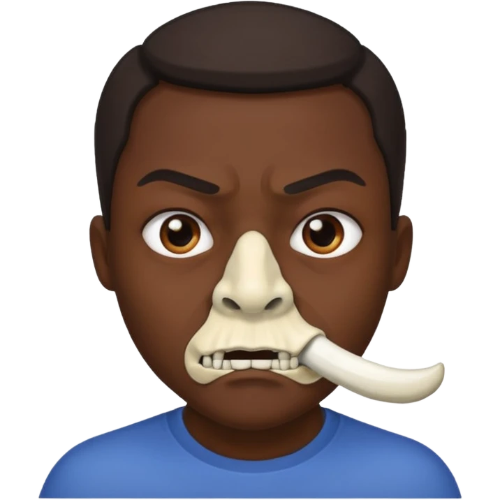 Cannibal with bone through nose emoji