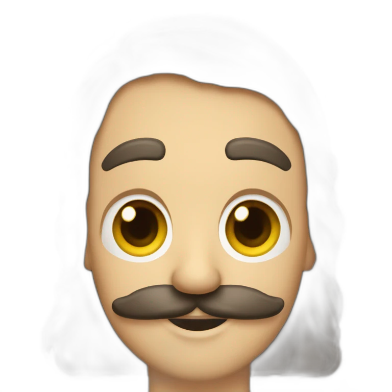 una-cada-sin-bigote-pelo-canoso emoji