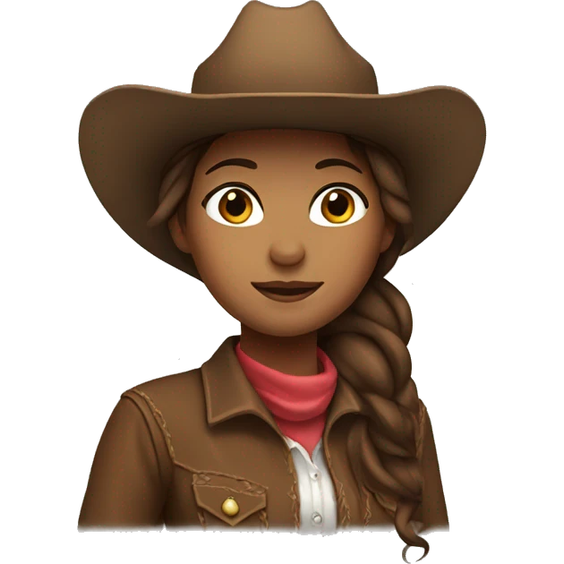 Cowgirl with brown hair on horse emoji