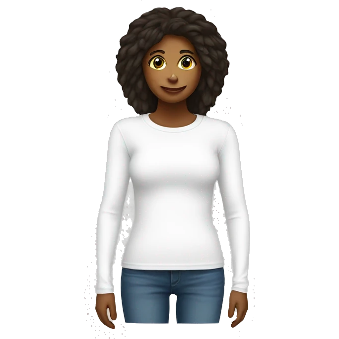 White long sleeve ribbed tshirt emoji