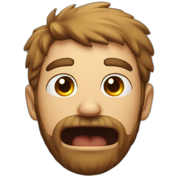 A hairy man with a boil, reacting in surprise emoji