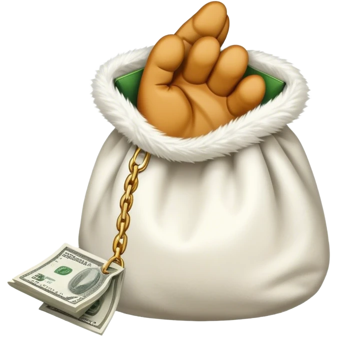 A cat's paw handing over a money bag emoji