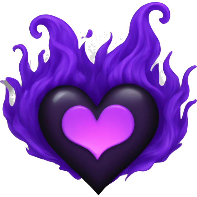 Black heart purple flame emoji