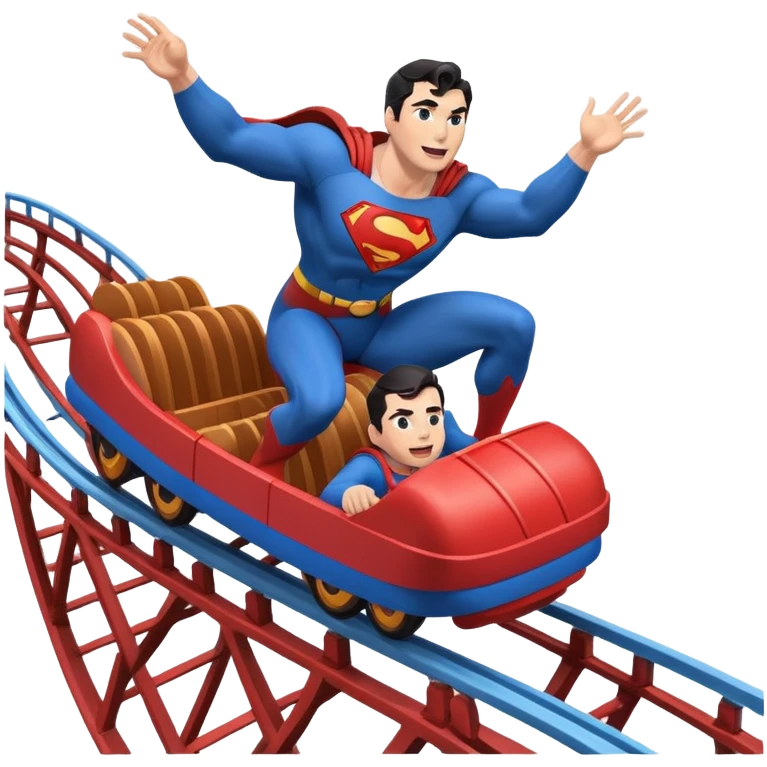 Superman riding a roller coaster emoji