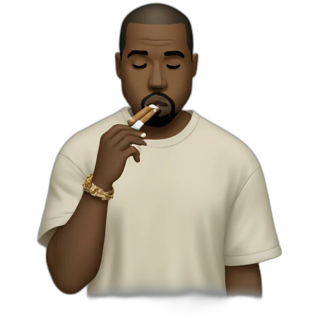 kanye west smoking a cig emoji