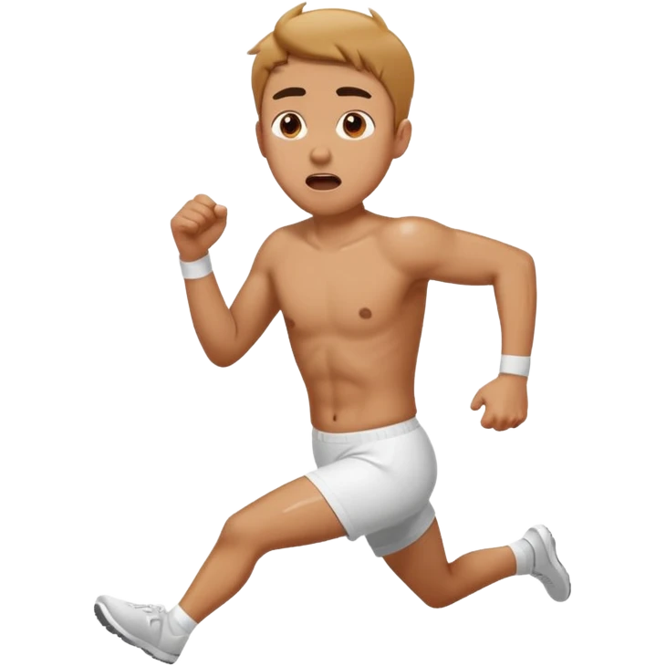 A man in underwear in a hurry emoji