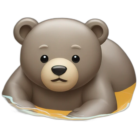 bear swimming in a pool emoji