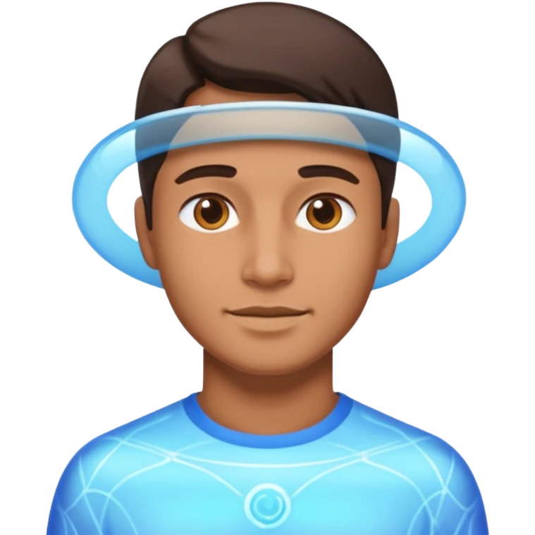 virtual hologram, man. emoji