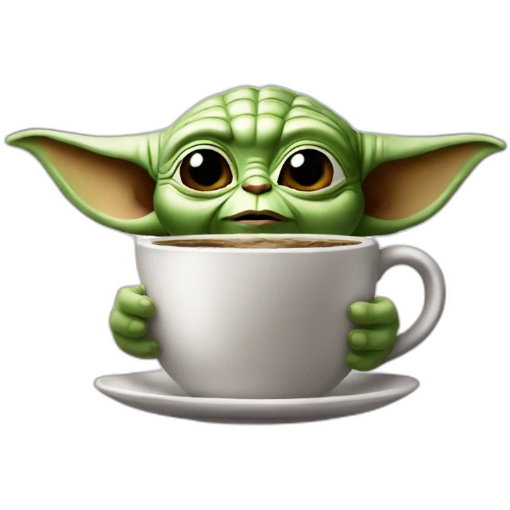 Yoda drink cofee emoji