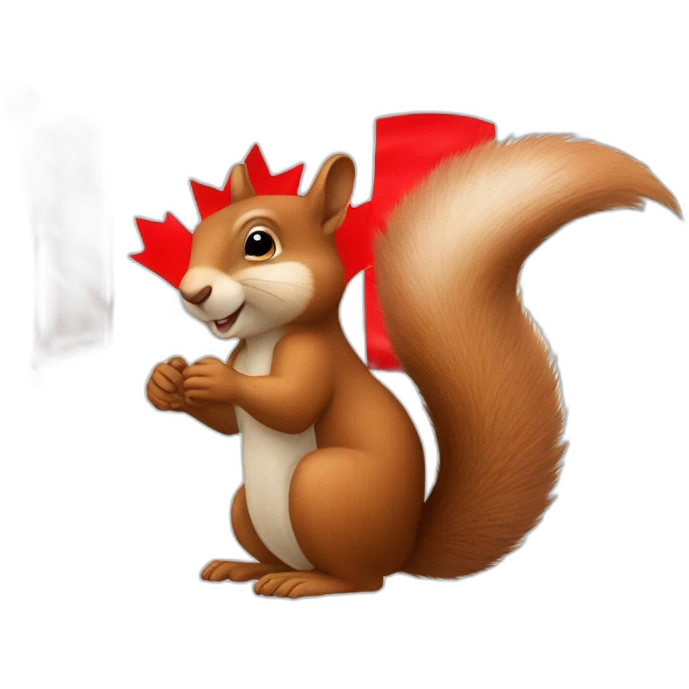 a squirrel with a canadian flag emoji