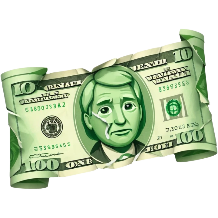 Ripped money emoji