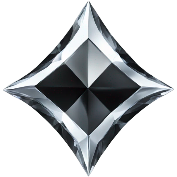 black diamond chrome four-point star diamond emoji