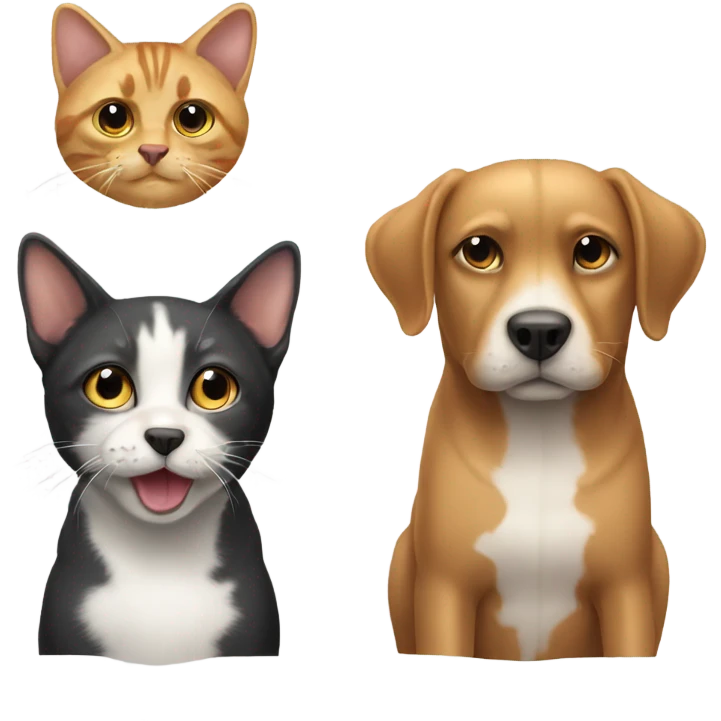 Animal that is Left side dog right side cat  emoji