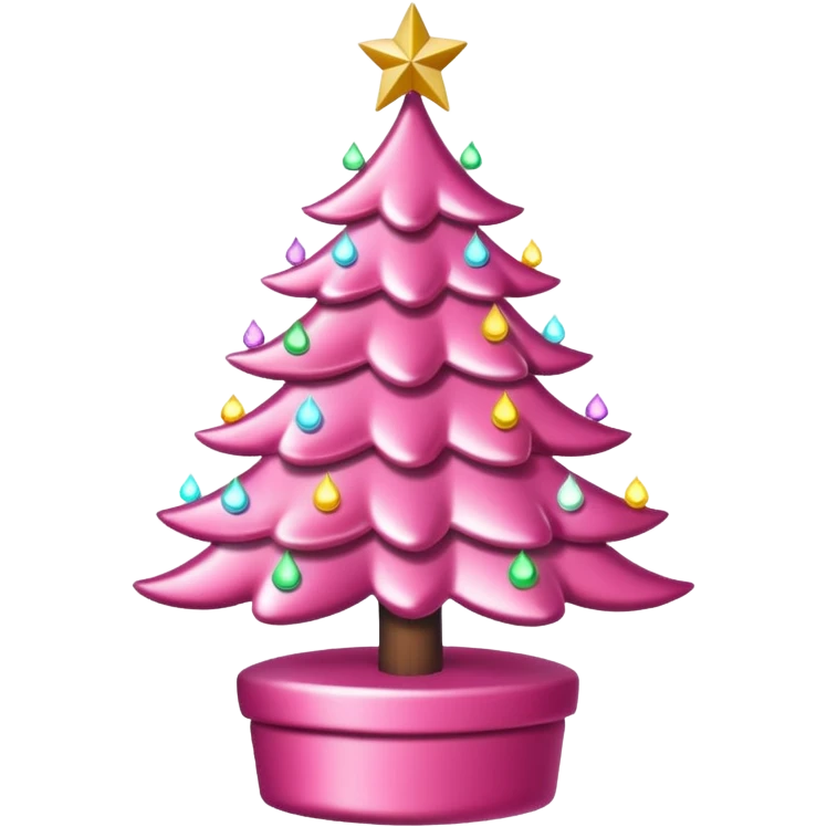 Árvore de natal rosa e branco emoji