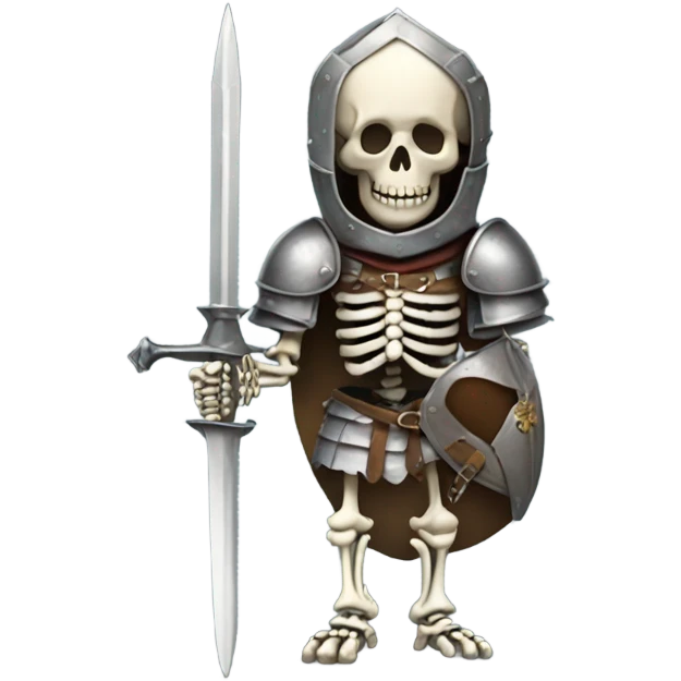 Skeleton with medieval armor ￼ emoji