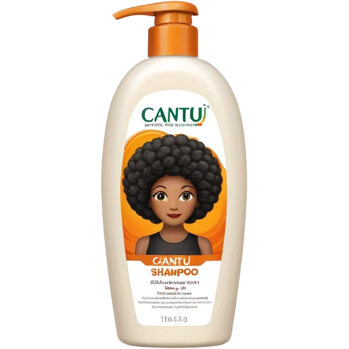 Bottle of Cantu  Shampoo. The label on the bottle should have a picture of a black woman with afro.  emoji