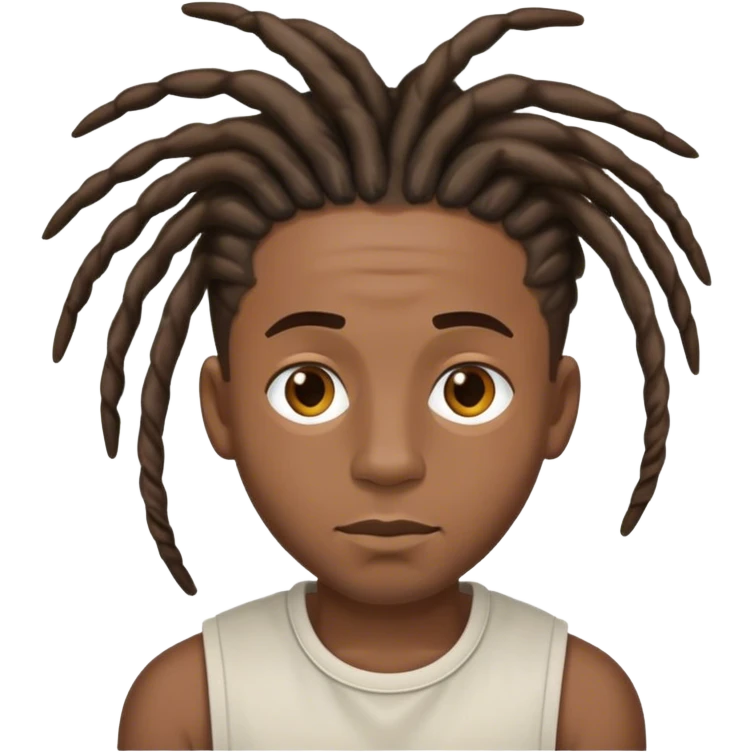 black man with really short high top dreads emoji