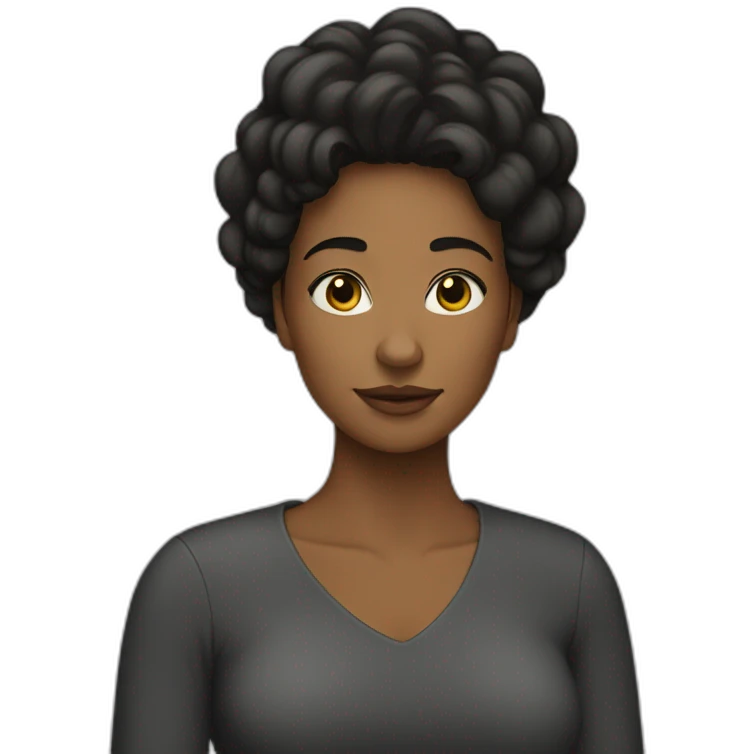 Mujer pelos negros  emoji