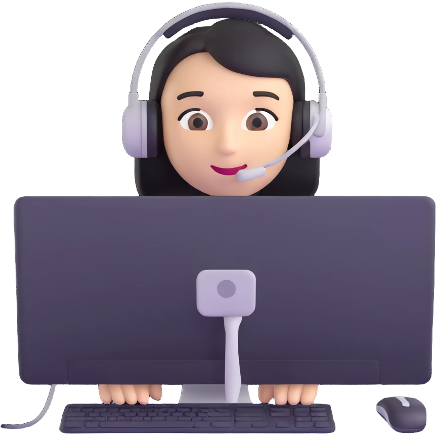 person streaming on webcam with computer emoji