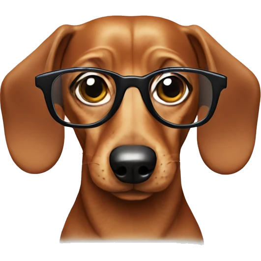 dachshund wearing glasses emoji