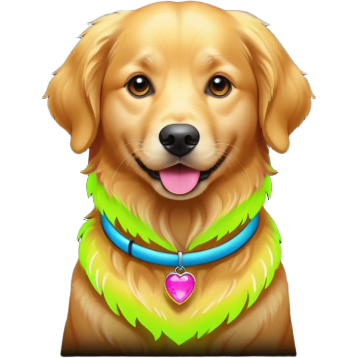 DOG wearring neon fashion emoji