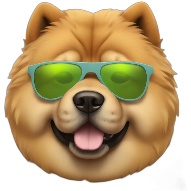 Chow chow with sunglasses emoji