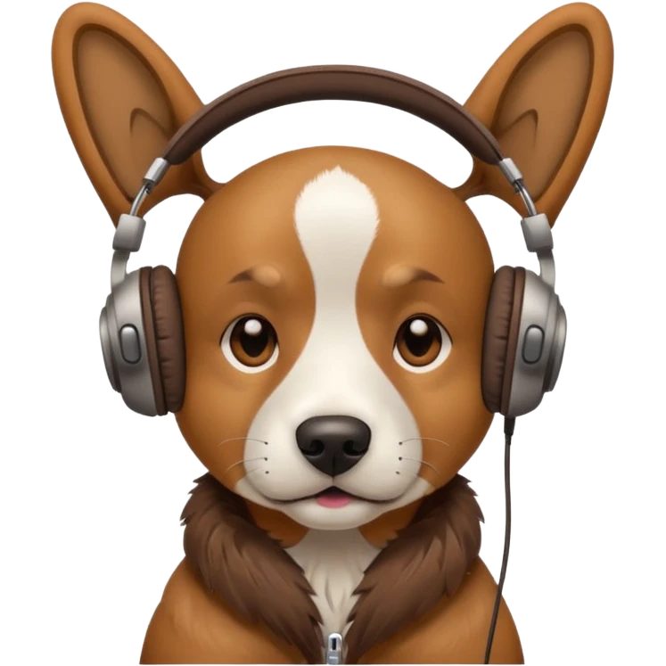 Dog in headphones emoji