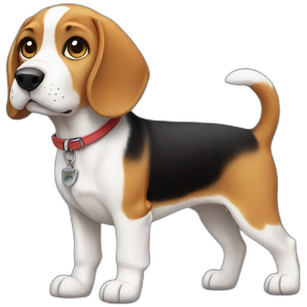 A cute beagle standing emoji