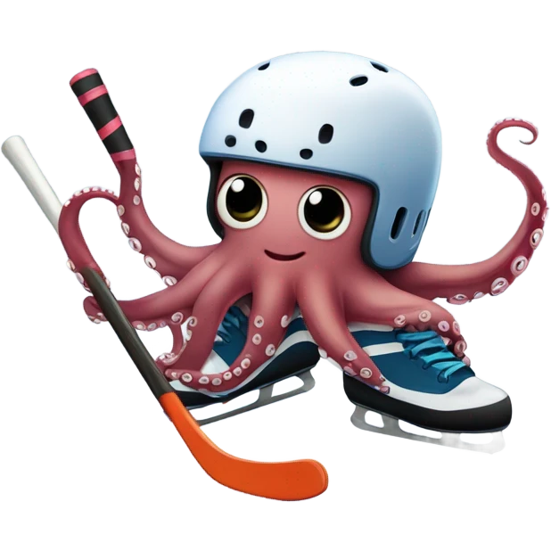 Hockey playing octopus  emoji