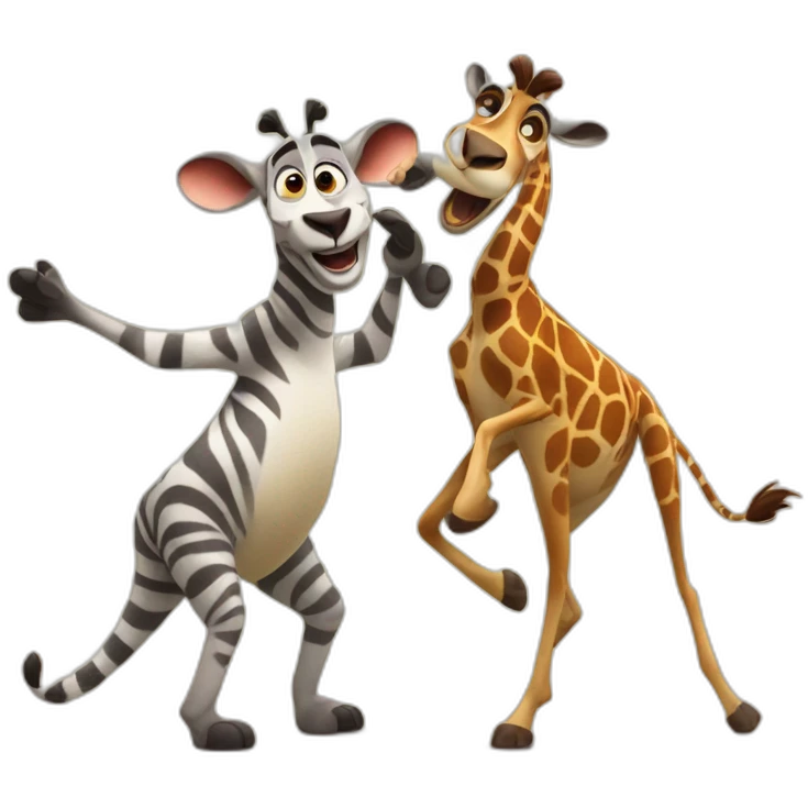 gloria and melman from madagascar dancing emoji