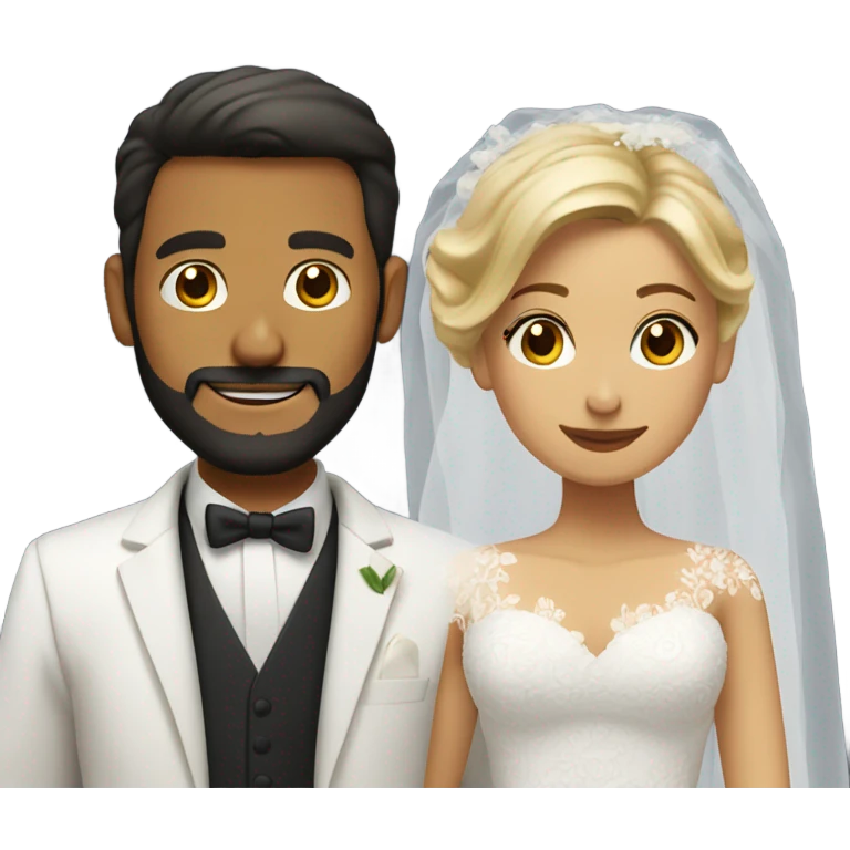 Puerto rican beard boy and blonde girl getting married  emoji