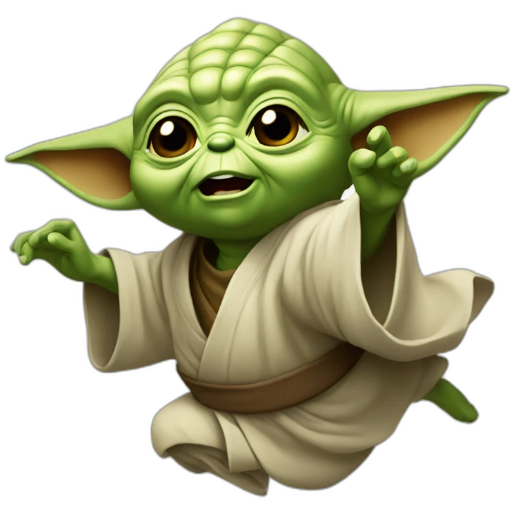 Yoda qui fait un salto emoji