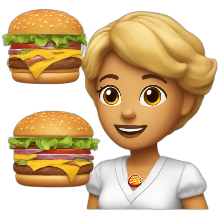 Miss réunion qui mange un burger king emoji