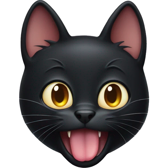 black cat tongue out emoji