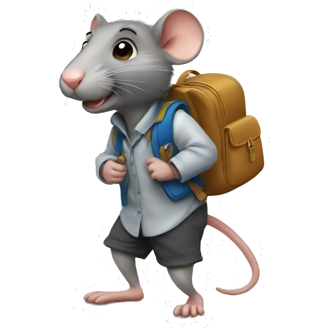 A rat going to school emoji