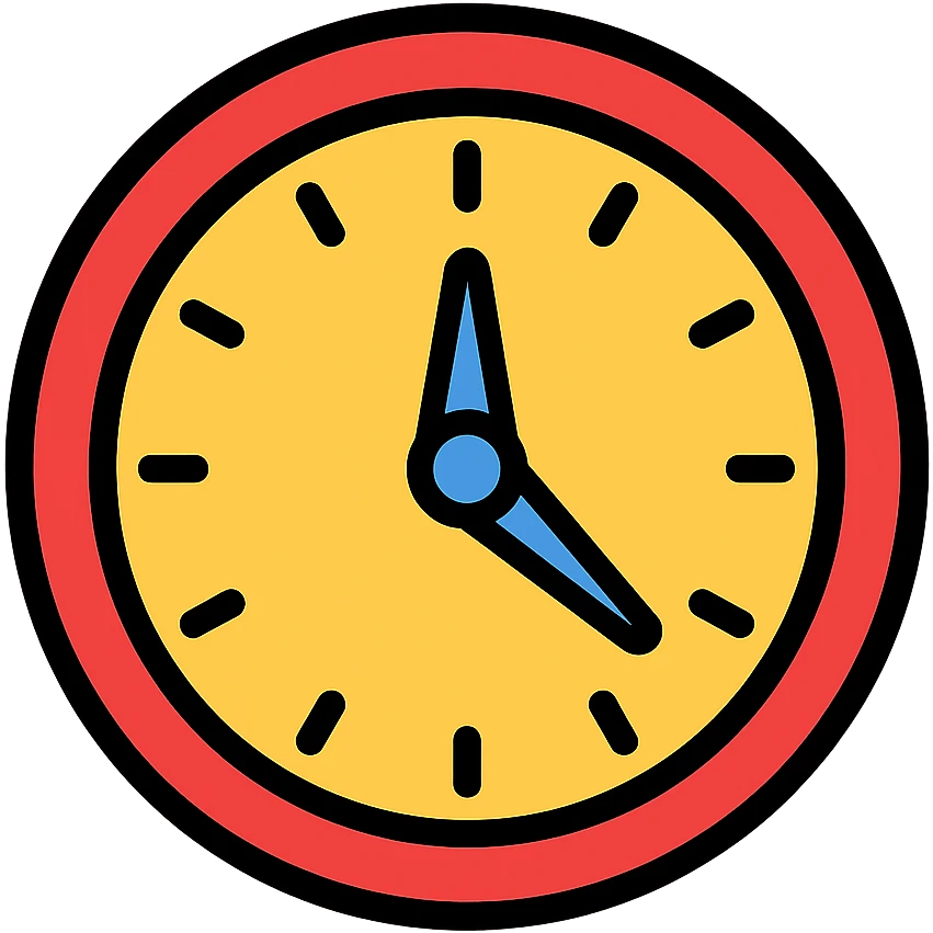 red wall clock emoji