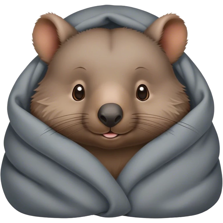 Cute wombat cozy in blanket emoji