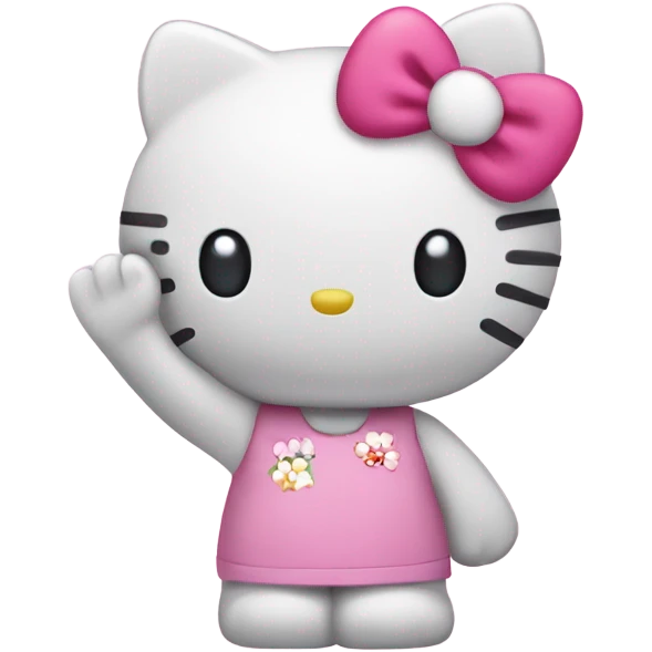 Hello kitty waving  emoji