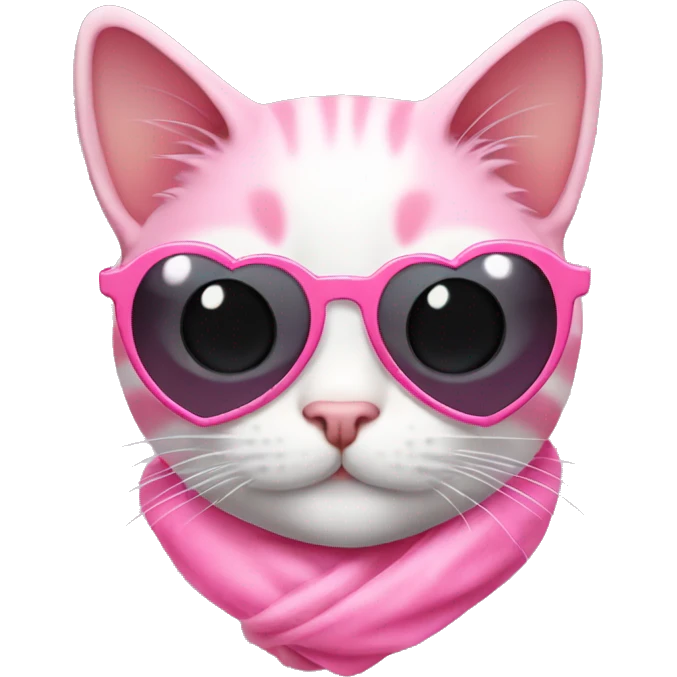Cat with pink chudithar and sunglass of pink colour heart shape emoji