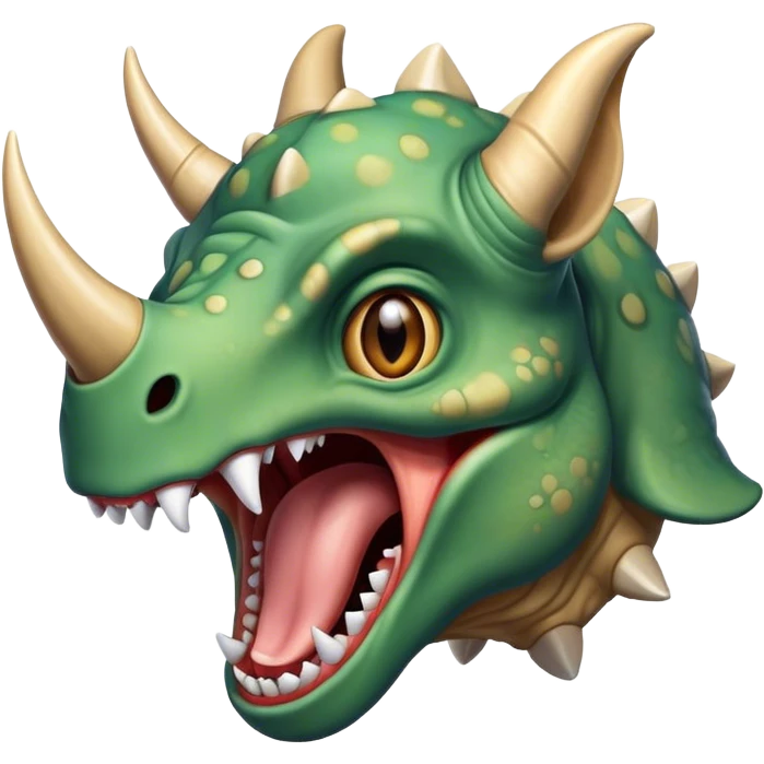 screaming face of a triceratops  emoji