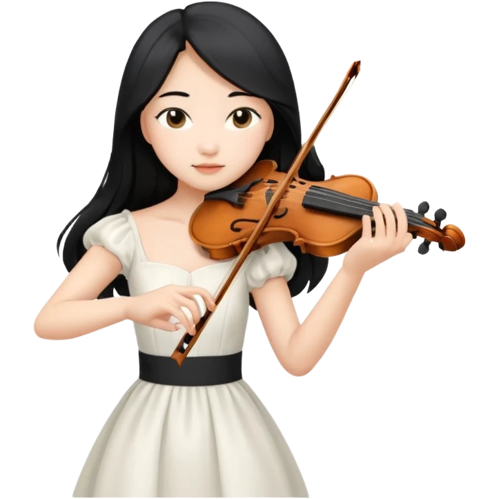 pretty asian girl playing a violin emoji