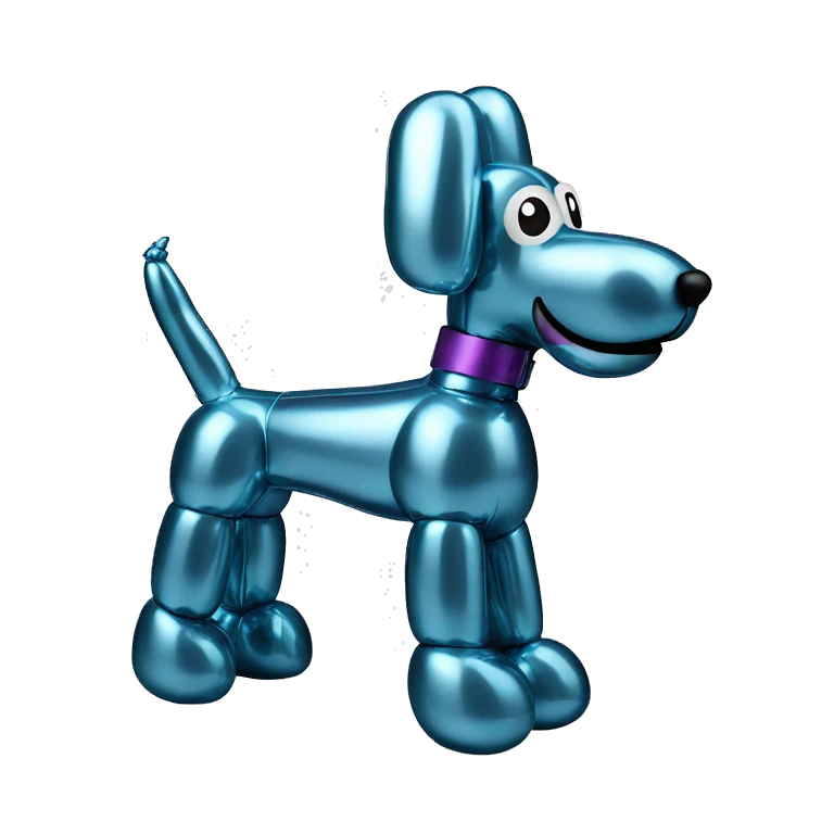 Metallic balloon dog emoji