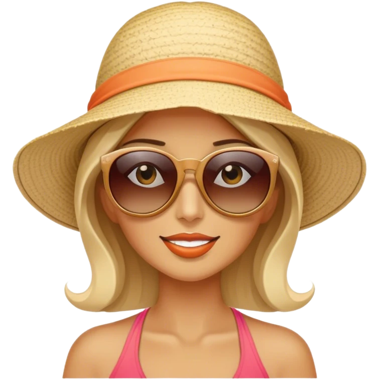 super super tan lady at beach  emoji