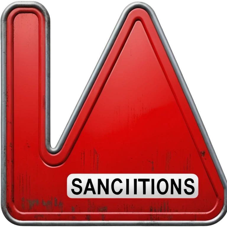 
red road sign with the inscription sanctions emoji