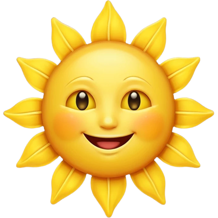 smiling sun emoji, simple and cheerful emoji