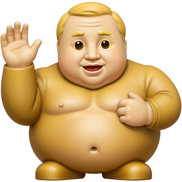 Cinematic Realistic Botero Sculpture Pop Culture Emoji, featuring an exaggerated, whimsical portrayal inspired by the famed sculptor rendered with dynamic textures and vibrant, artistic lighting. emoji