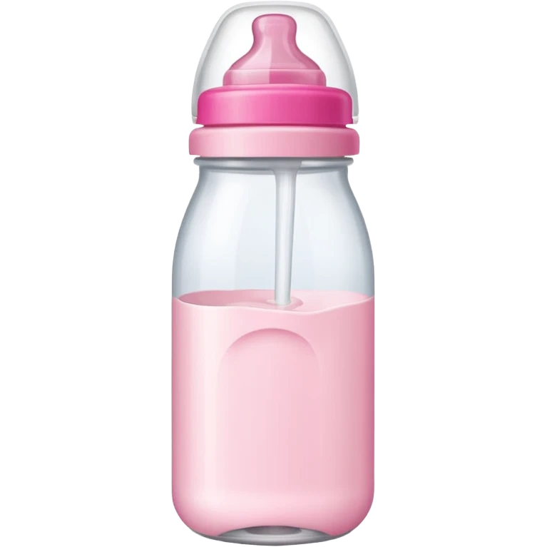 feeding bottle milk inside with pink lid emoji