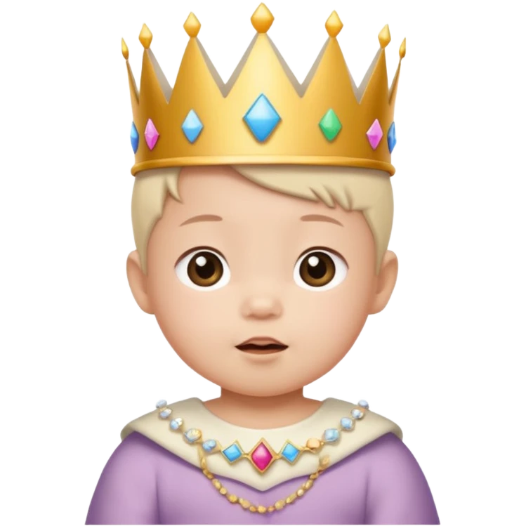 white asian baby wearing birthday crown emoji