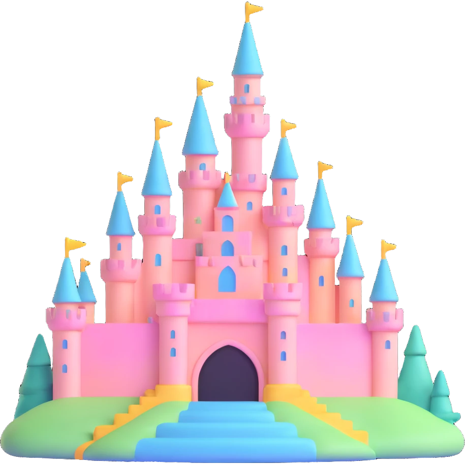 fairytale castle with pastel colors emoji