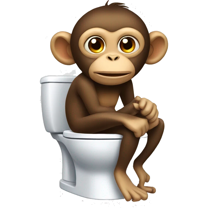 Monkey on toilet emoji